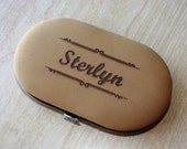 Personalized Manicure Kit -  Leather Laser Engraved Custom Manicure Set - 4 Tool Kit - GFT-100