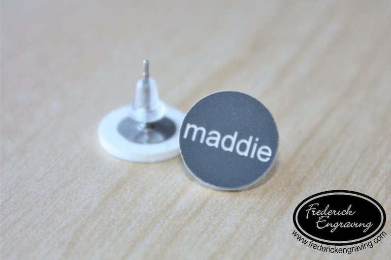 Personalized Name Earrings EA-10 Two Tone Name Stud Earrings Custom Name Earrings