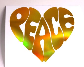Heart Peace Sign Vinyl Decal: Inspirational Car Laptop Sticker