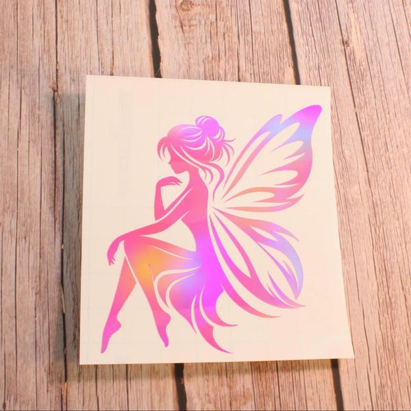 Fairy Vinyl Decal – Permanent Fairy Silhouette Sticker for Cars, Laptops, Tumblers, Windows & More