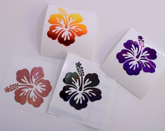 Hibiscus Flower Vinyl Decal: Tropical Car, Laptop, Water Bottle Sticker