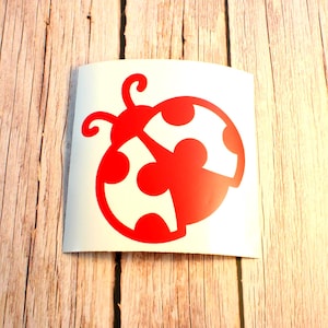 Ladybug Vinyl Decal | Cute Bug Sticker | Permanent Outdoor Car Decal | Tumbler, Laptop, Water Bottle Decor