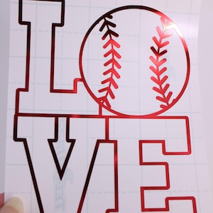 Baseball LOVE Decal | Tumbler | Softball Fan Gift | Car Window Decal | Waterproof Vinyl