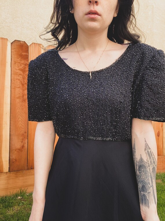 Black vintage bead dress - image 4