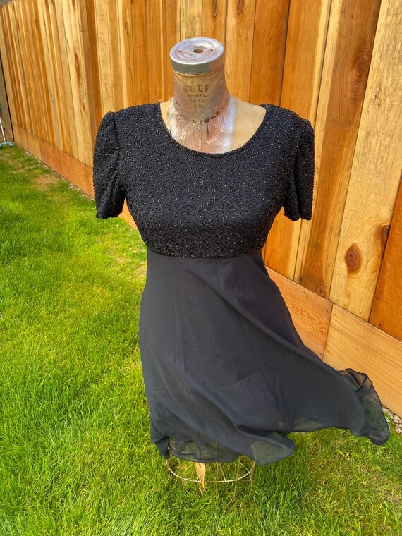 Black vintage bead dress - image 3