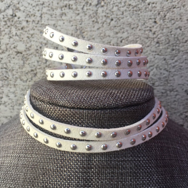 Studded Faux Leather Choker Black or White