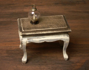Shabby Chic Miniature Wooden Side Table for Your Dollhouse