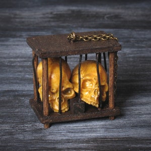 Creepy Miniature Halloween Cage for your Dollhouse