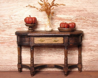 Rustic Miniature Wall Table for Your Dollhouse