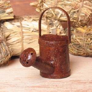 Rustic Rusty Miniature Watering Can in Scale 1:6