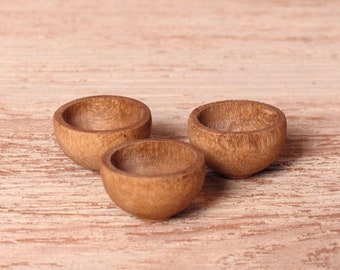 Miniature Wooden Bowl Rosewood for Your Dollhouse