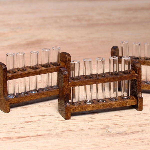 Miniature Test Tubes in Stand for Your Dollhouse