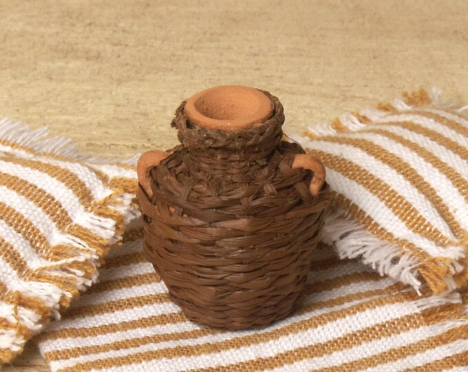 Miniature Wicker Clay Jug for Your Dollhouse Etsy