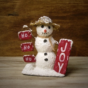 Miniature Snowman with Signs