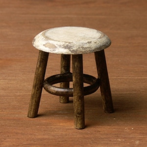 Shabby Chic Miniature Wooden Stool for Your Dollhouse
