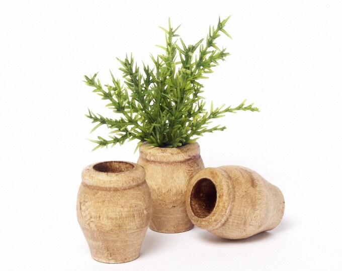 Miniature Wooden Vase Chestnut for Your Dollhouse Etsy