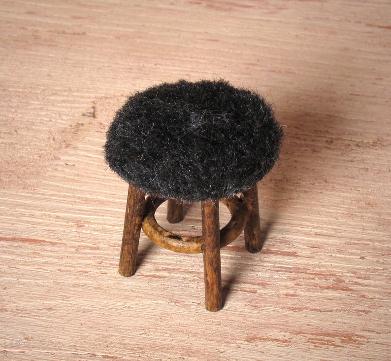 Miniature Fur Stool for Your Dollhouse image 2