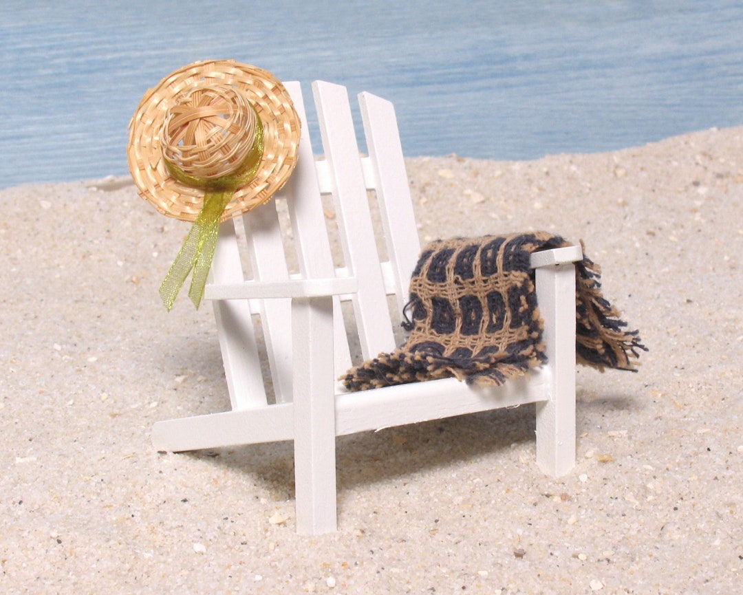 White Miniature Beach Chair for Your Dollhouse Etsy