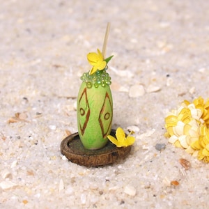 Tropical Miniature Cocktail on Coaster for Your Dollhouse