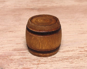 Barril de madeira em miniatura, cor castanho-avermelhado, para casas de bonecas - acessórios para gnomos
