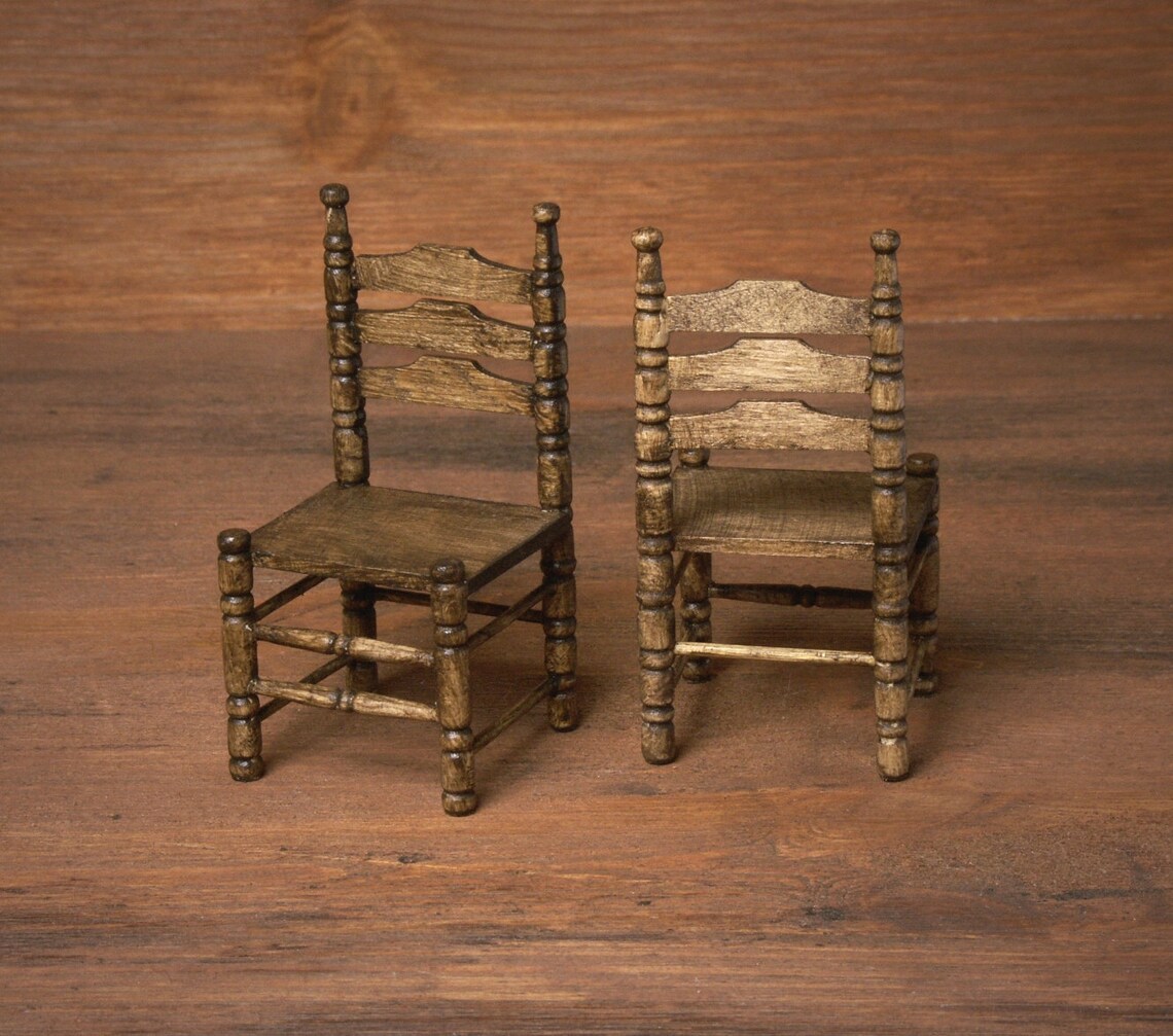 Miniature Wooden Chair for Your Dollhouse Etsy