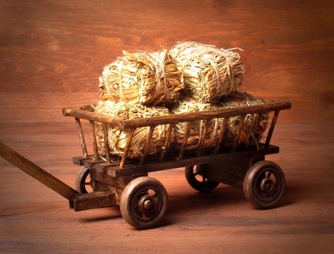 Miniature Hay Wagon for Your Dollhouse - Etsy