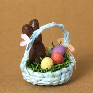 Blue Miniature Easter Basket for Your Dollhouse - Etsy
