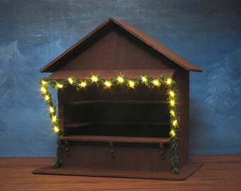 Illuminated Miniature Christmas Market Stall 1:12