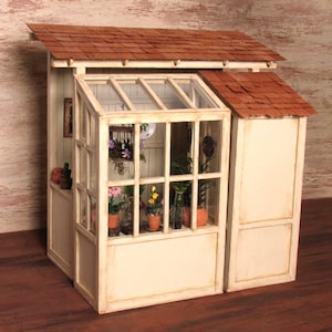 Charming Miniature Threepart Greenhouse Set in 1:12
