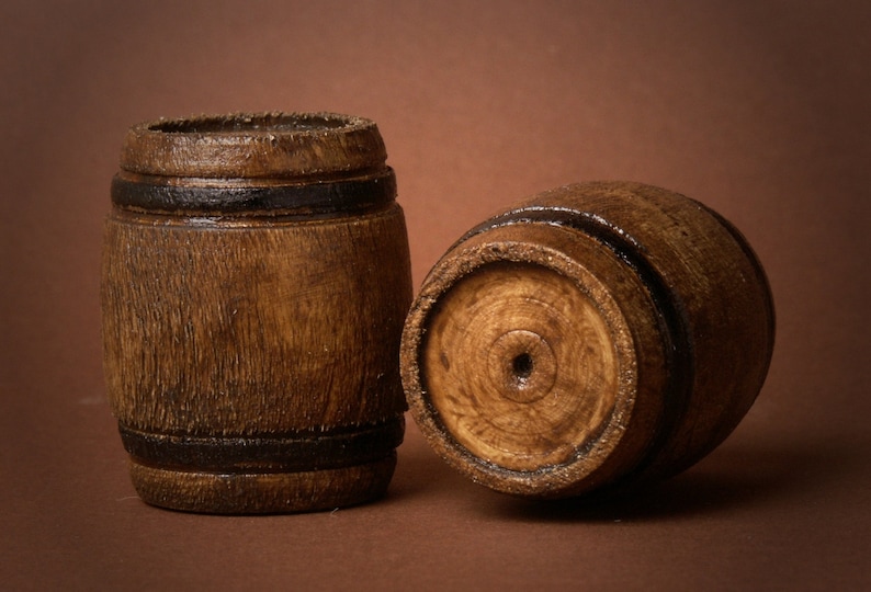 Miniatur-Holzfass Kastanienbraun fürs Puppenhaus | Etsy