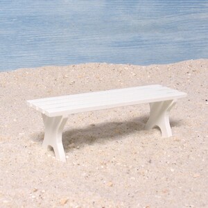 White Miniature Beach Table/Bench for Your Dollhouse