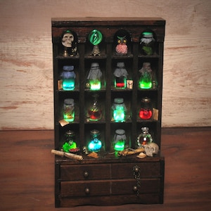 Illuminated Miniature Witch&#39;s Cabinet