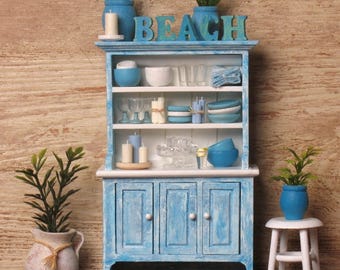 Shabby Chic Miniature Kitchen Cabinet for Your Dollhouse