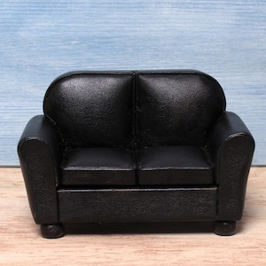 Noble Miniature Leather Sofa for Your Dollhouse