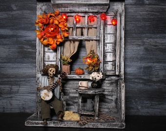 Illuminated Halloween Miniature Diorama
