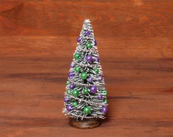 Decorative Miniature Christmas Tree on Wooden Stand for your Dollhouse