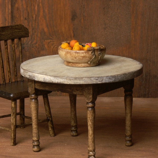 Shabby Chic Miniature Wooden Table for Your Dollhouse