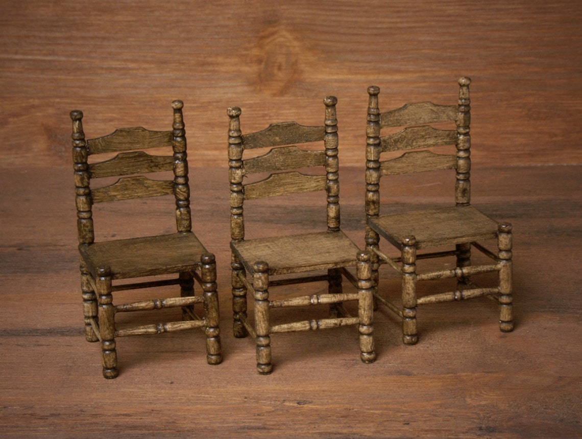 Miniature Wooden Chair for Your Dollhouse Etsy