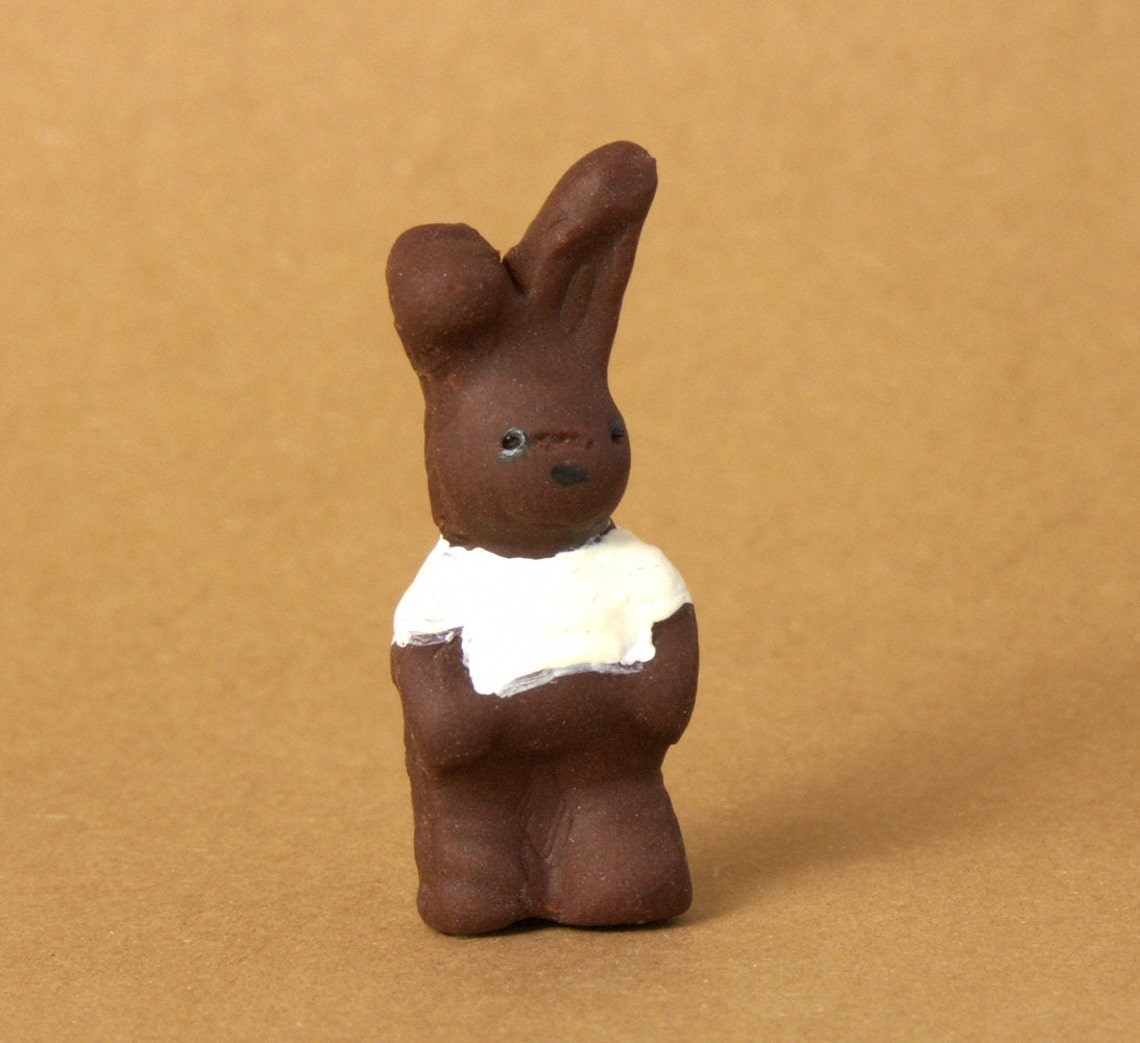 Cute Chocolate Easter Bunny for Your Dollhouse - Etsy