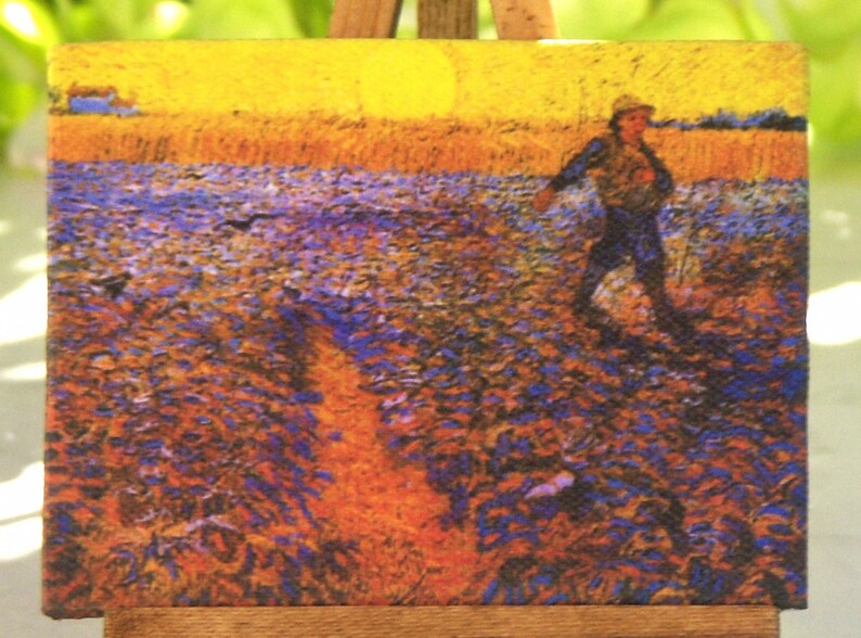 Miniature Van Gogh The Sower Canvas for your Dollhouse image 3