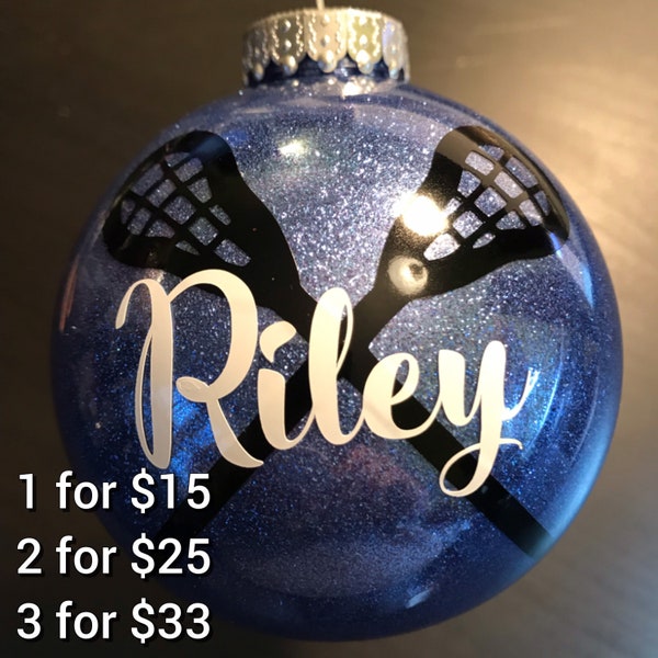 BIG 4" ROUND Ball Lacrosse Team Personalized Ornament with FREE Giftbox