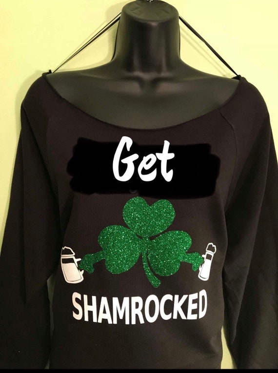 Bling Glitter "Get Shamrocked"T-Shirts, Long or Short-Sleeved S-4X