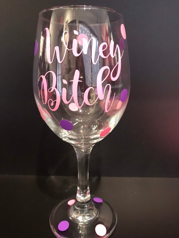 Personalized "Winey Bitch" XL 20oz Wine Glass