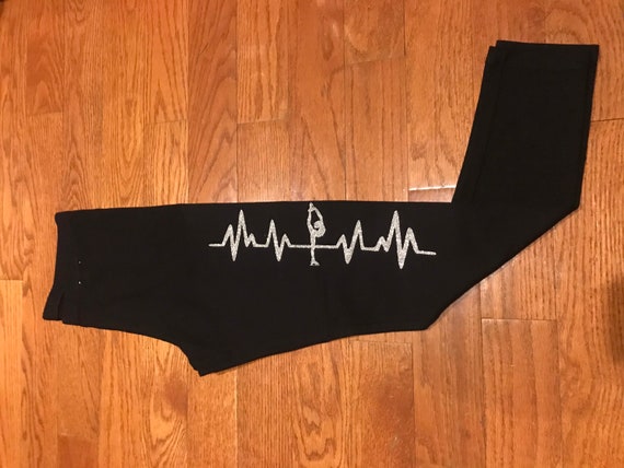 Custom Bling Figure Skating Heartbeat Team Joggers Black or White