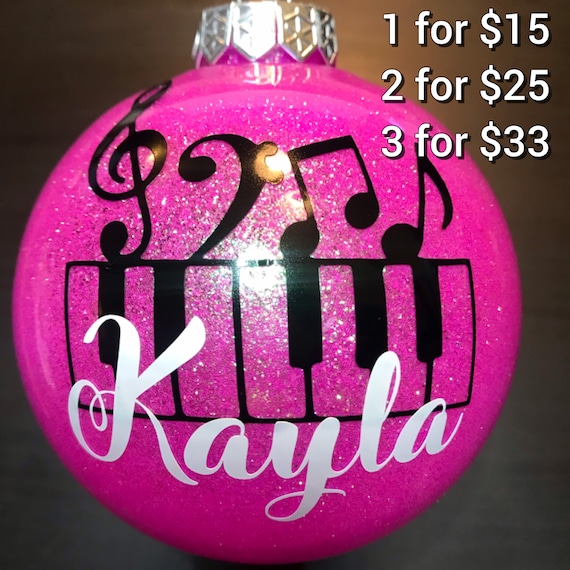 BIG 4" ROUND Ball Music Piano Band Personalized Ornament with FREE Giftbox