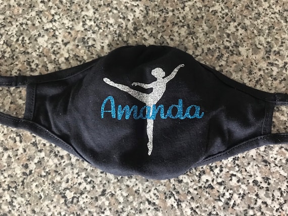 Custom Personalized Bling Dance Ballet Face Mask Facemask ADULT or YOUTH