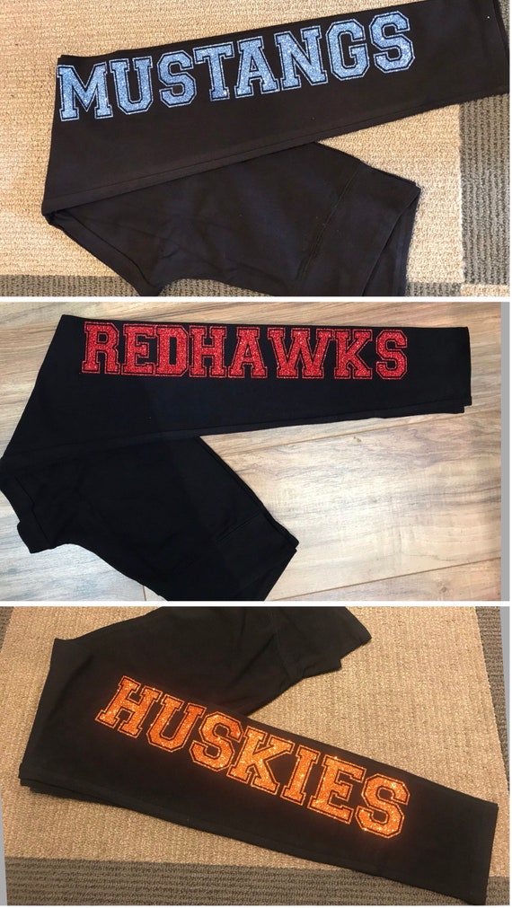 Custom Bling Gameday High School University/College Team Joggers Black or White