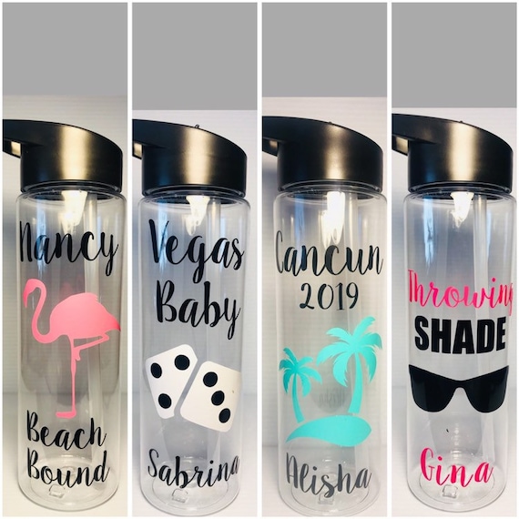 Personalized flip-top straw tall vacation tumbler waterbottle cup