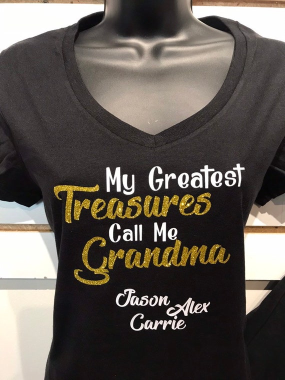 Bling Glitter Grandma's Greatest Treasures Shirt S-4X