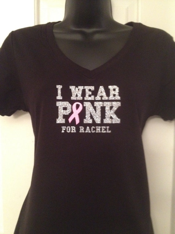 Bling Glitter I Wear Pink For...Cancer Shirt S-4X